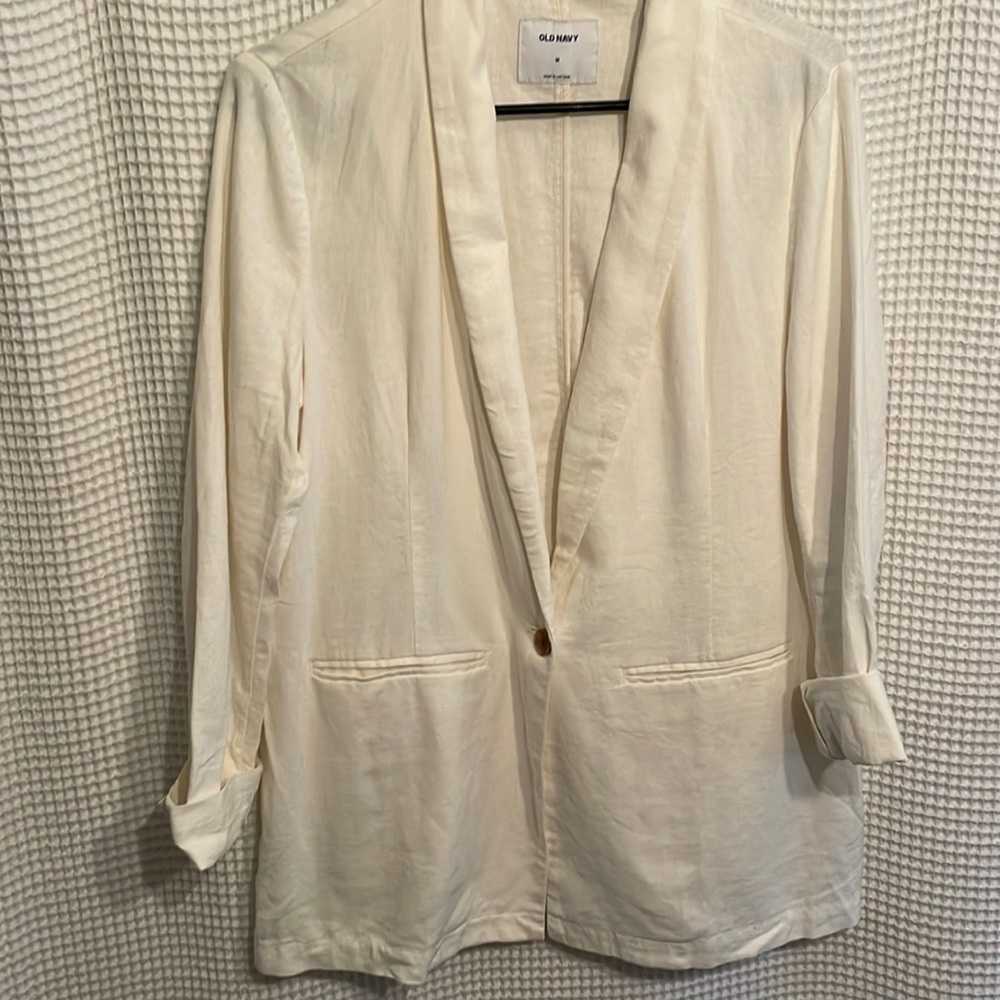 Cream Linen Blazer